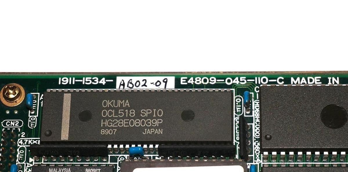 Used OKUMA E4809-045-109-C OPUS 5000-II SVP BOARD W/ 2 E4809-045-110-C SPC1 BOARDS