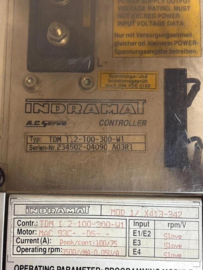 Used Indramat TDM 1.2-100-300-W1 AC Servo Controller BS Fault Parts Repair Core