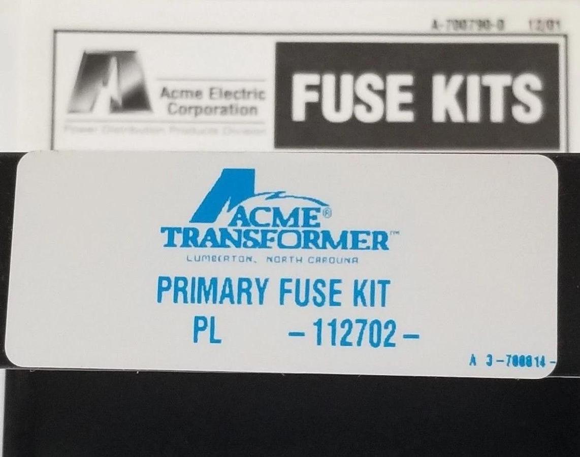 Used NIB ACME TRANSFORMER PL-112702 PRIMARY FUSE KIT PL112702