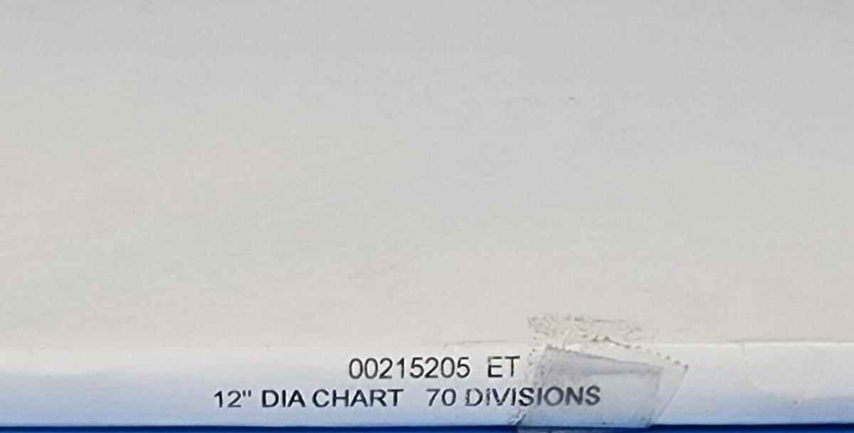 Used NEW PARTLOW 00215205 CIRCULAR CHARTS 12'' W/ 70 DIVISIONS 100 PER BOX