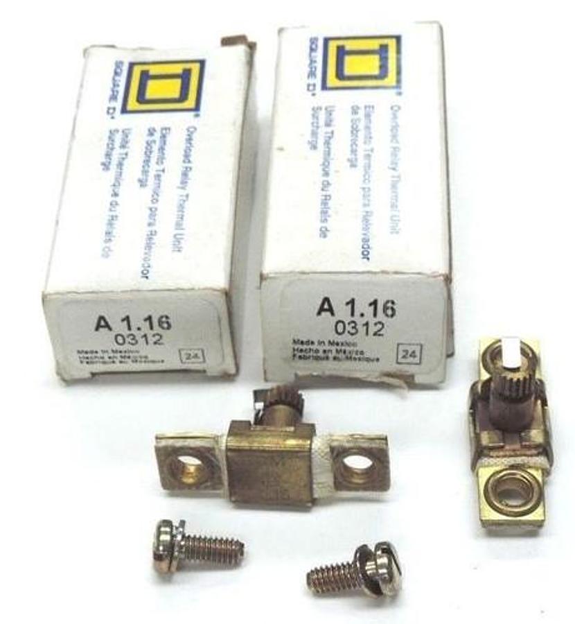 LOT OF 2 NIB SQUARE D A1.16 OVERLOAD RELAY THERMAL UNITS A116