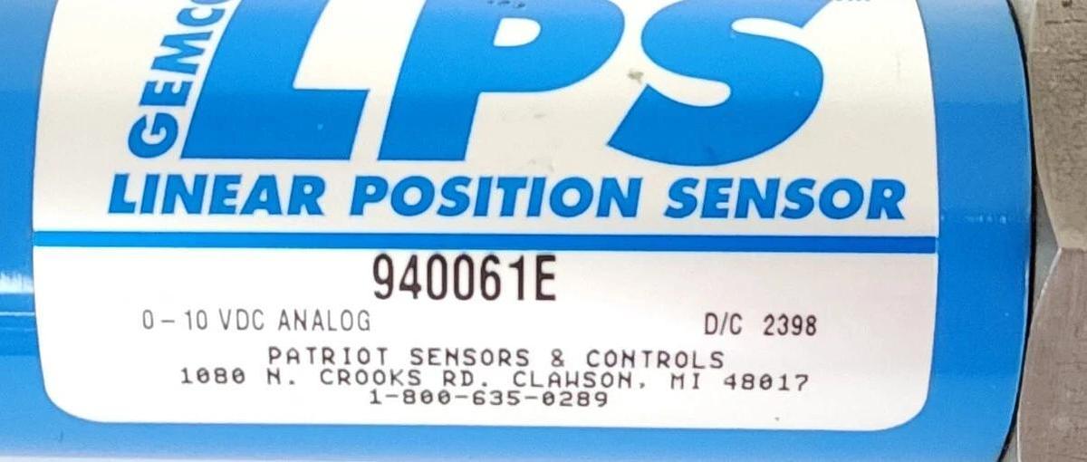 Used GEMCO 940061E LINEAR POSITION SENSOR 0-10 VDC ANALOG