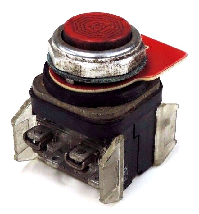 Used ALLEN BRADLEY 800T-B6 PUSHBUTTON 800TB6 SER. N W/ 800T-XA SER. C CONTACTS