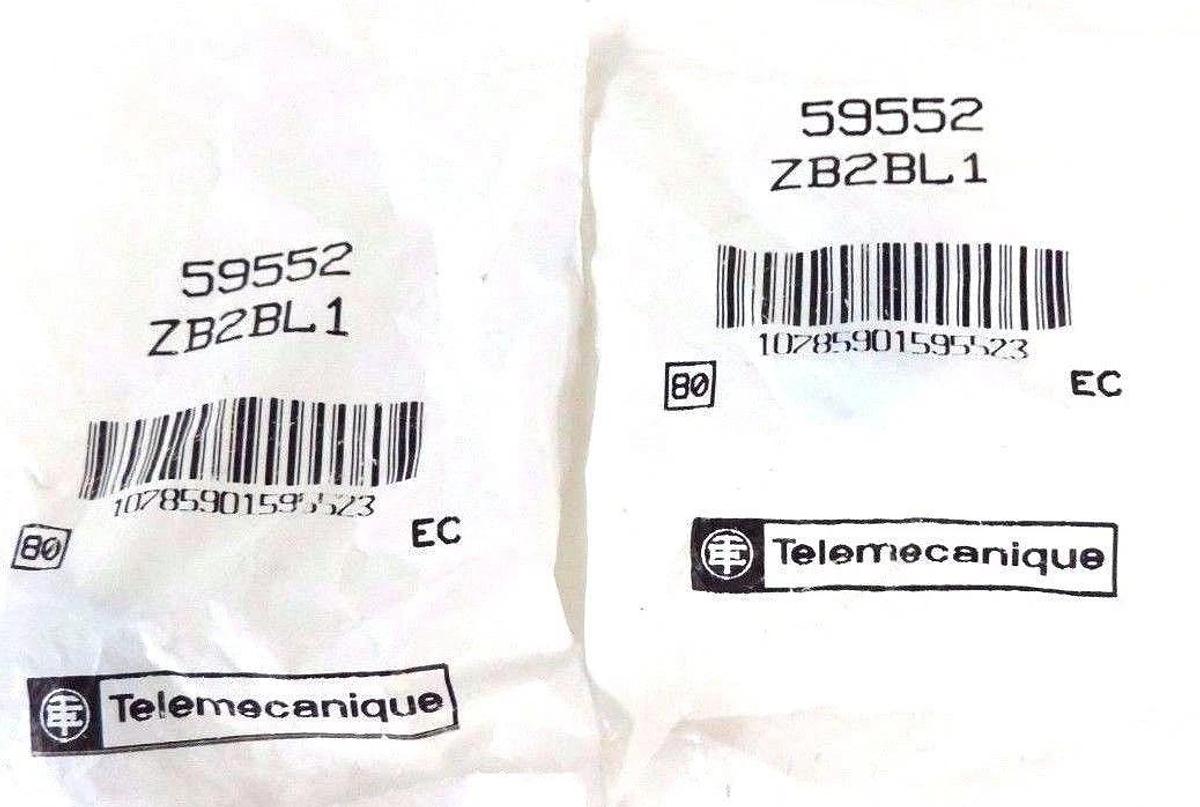Used LOT OF 2 NEW TELEMECANIQUE ZB2BL1 PUSHBUTTON MOMENTARY EXTENDED HEADS WHITE