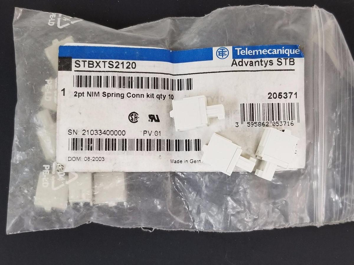 Used NEW TELEMECANIQUE STBXTS2120 ADVANTYS STB 2PT NIM SPRING CONN KIT QTY: 12