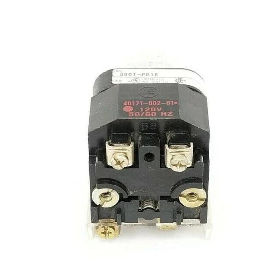 Used ALLEN BRADLEY 800T-PB16 PUSHBUTTON 800TPB16 SER. T 120V, 800T-XA SER. D NO LAMP