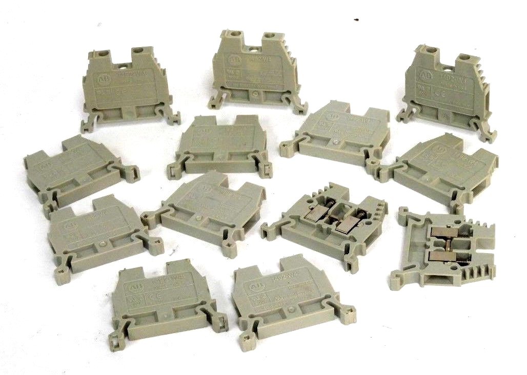 Used LOT OF 13 NEW ALLEN BRADLEY 1492-W4 TERMINAL BLOCK 4MM 22-12AWG 800V GRAY