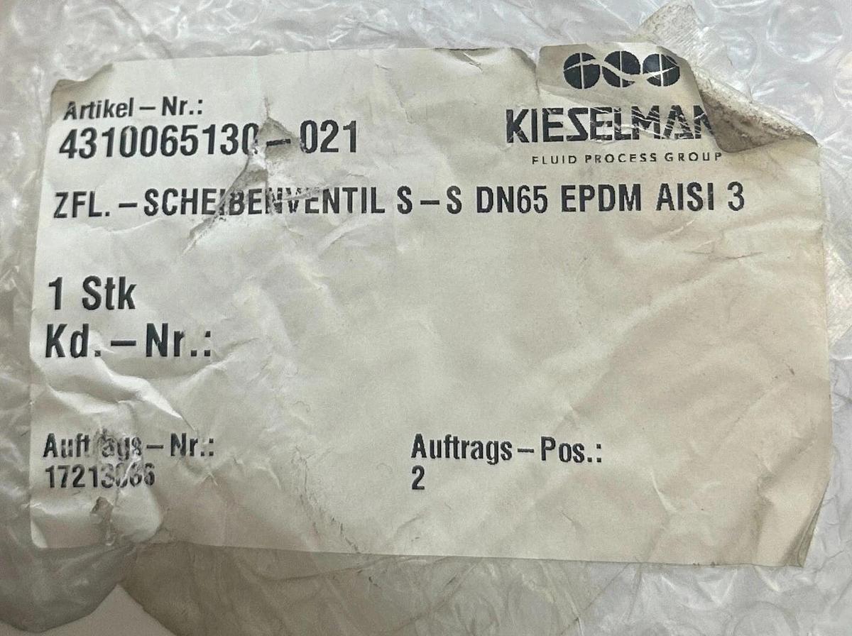 KIESELMANN 4310065130-021 / 4310065130021 FLANGED BUTTERFLY VALVE 2-1/2'' NSMP