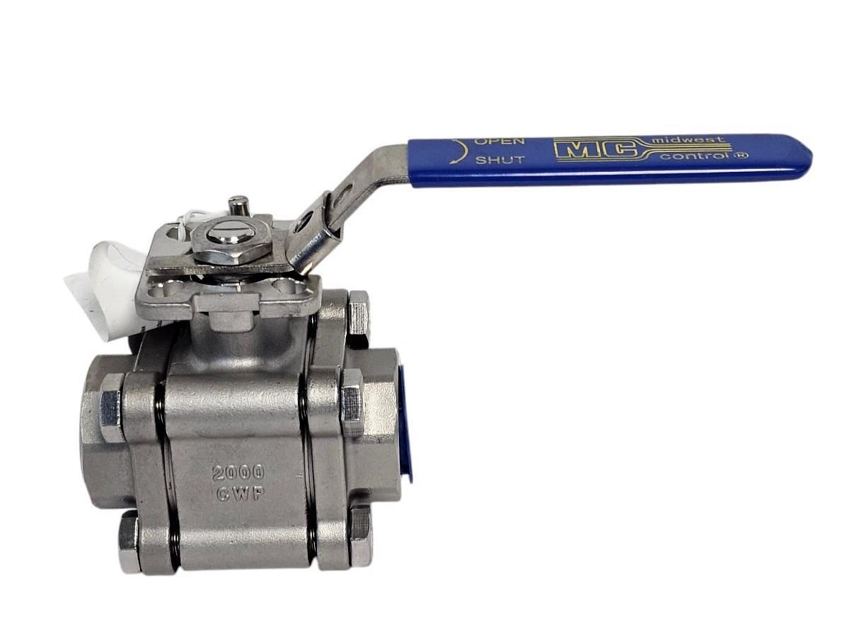 NEW MIDWEST CONTROL CF8M W2012 1'' FPT SS W/ LOCKING HANDLE