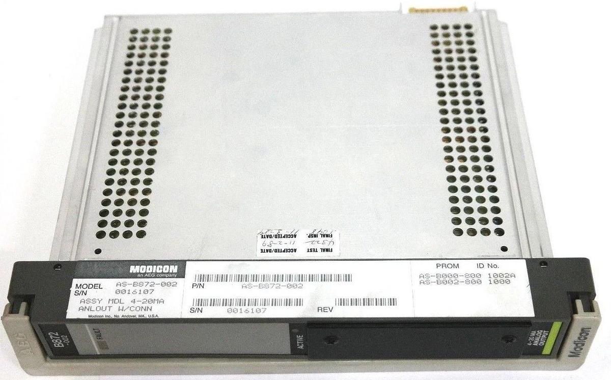Used MODICON AEG AS-B872-002 OUTPUT MODULE ANALOG 4-20MA 4PT, ASB872002