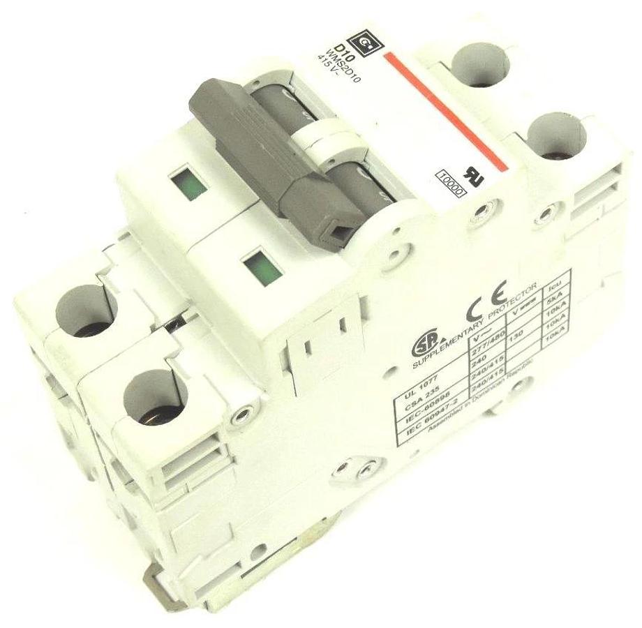 Used CUTLER-HAMMER WMS2D10 CIRCUIT BREAKER D10, 10AMP 2POLE