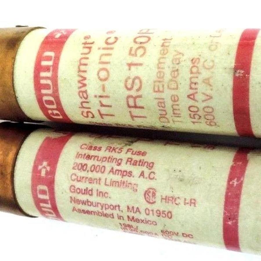 Used LOT OF 2 FERRAZ SHAWMUT TRS150R TRI-ONIC FUSES 150A, 600V