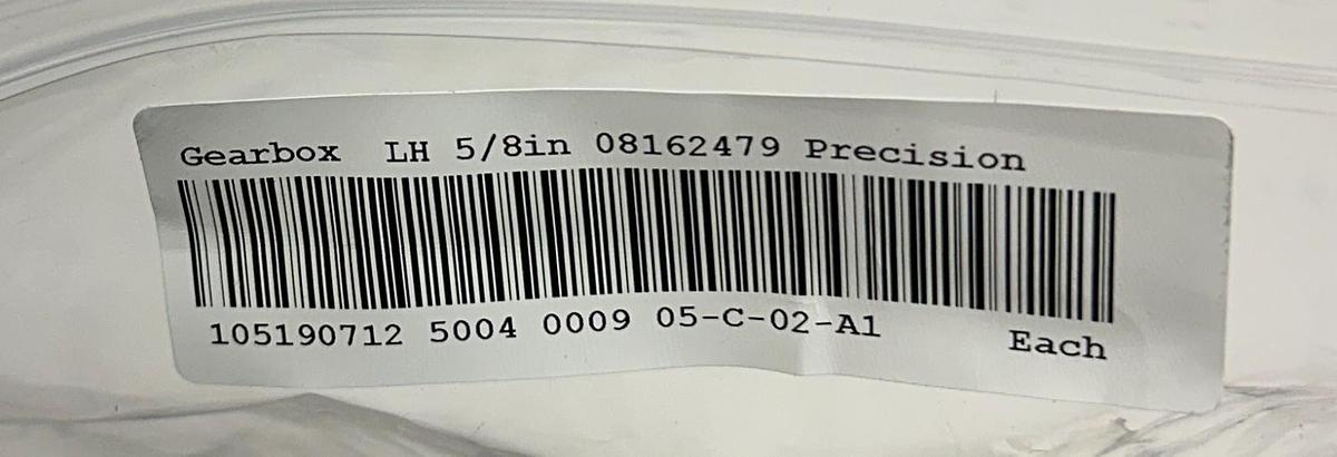 Used TRIANGLE 05-C-02-A1 / 08162479 / 105190712 OEM LH GEARBOX 5/8'' PACKAGING NSNP