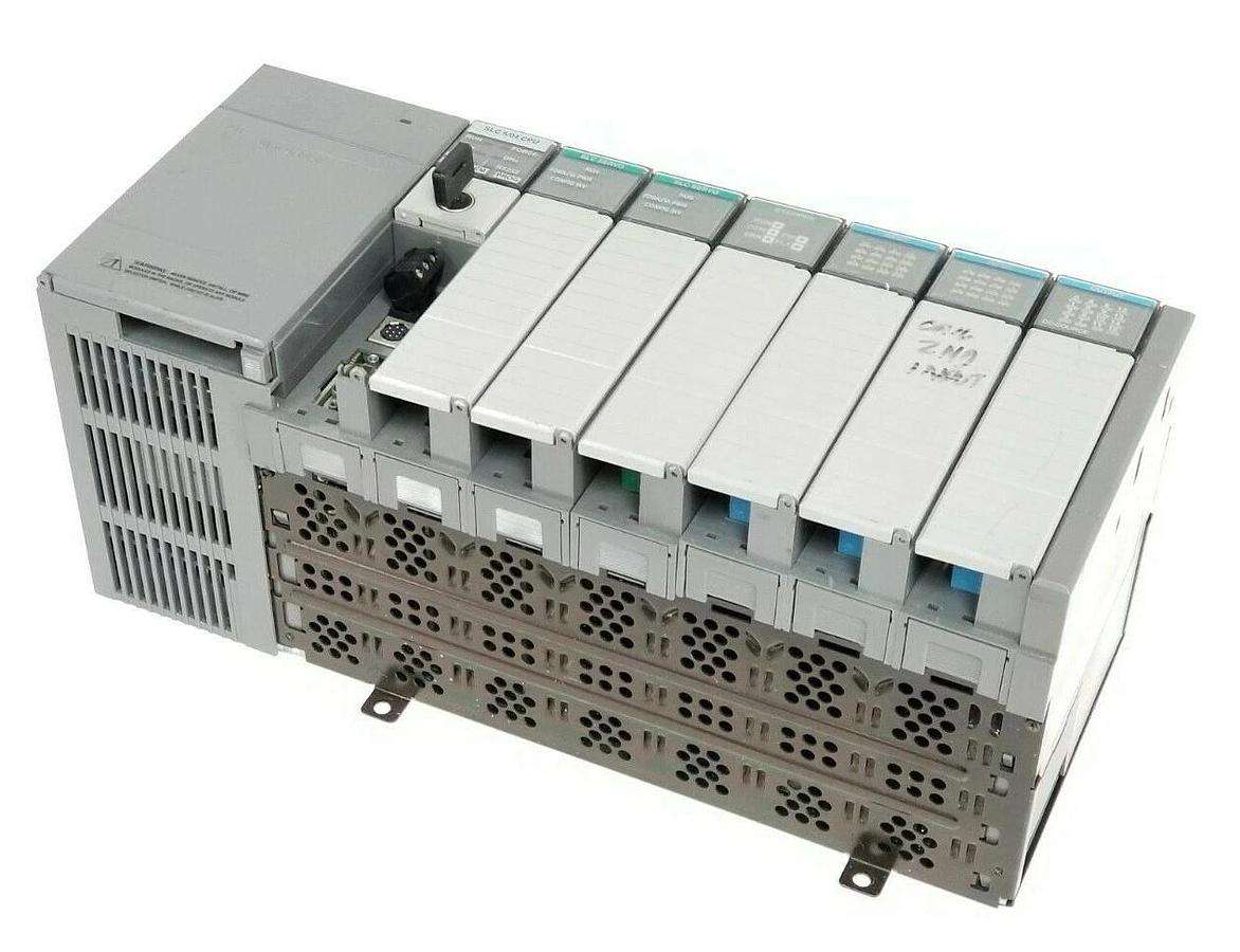 Used ALLEN BRADLEY 1746-A7 SER. B RACK W/ 1746-P2 , 1747-L542 , HSTP1 , HSRV , IB16
