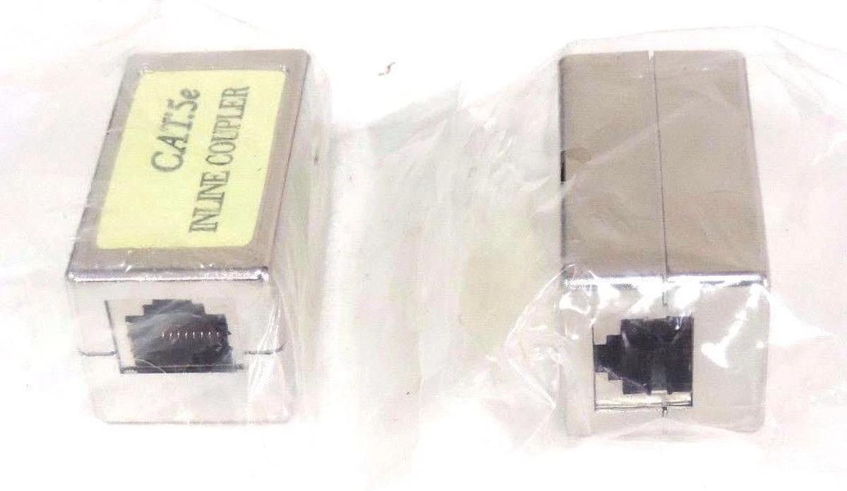 Used LOT OF 2 NEW ZIOTEK 180 0515 2"x 1"x 1" CAT5E INLINE COUPLERS SHIELDED CAT.5e
