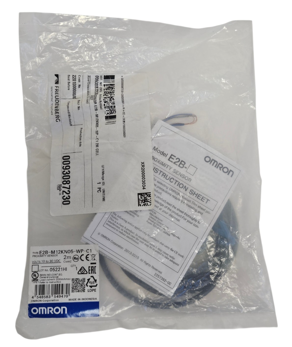 NEW OMRON E2B-M12KN05-WP-C1 PROXIMITY SENSOR E2BM12KN05WPC1 2M