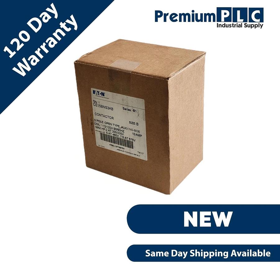 Used NEW CUTLER HAMMER EATON CE15BNS3AB XT IEC CONTACTOR SER B1 SIZE B 120V COIL 10A
