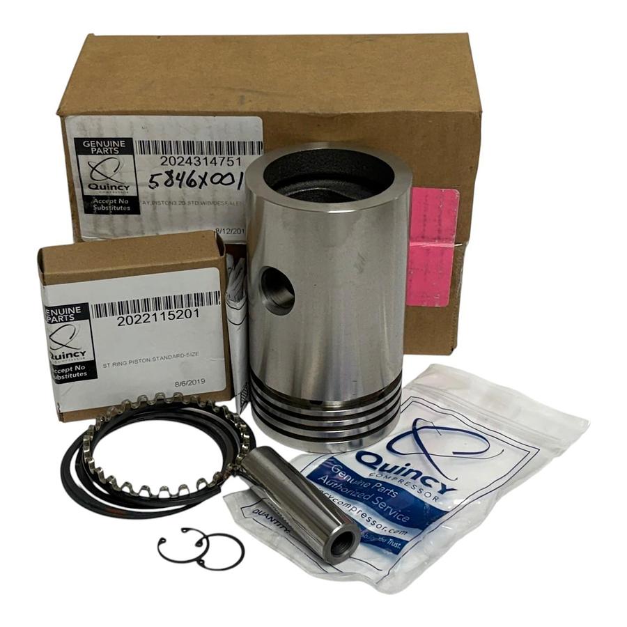 Used Quincy Compressor Piston Assembly Kit 5846X001 Rings 2024314751 2022115201 - New