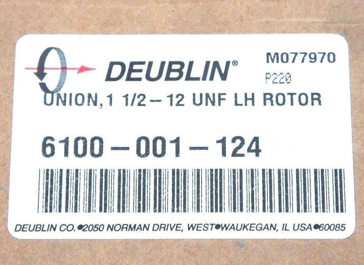 Used FACTORY SEALED DEUBLIN 6100-001-124 UNION, 1 1/2-12 UNF LH ROTOR 6100001124