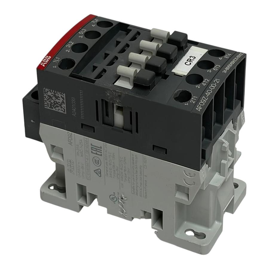 Used ABB AF09Z-40-00-21 Power Contactor 4-Pole 4NO 24-60VAC/20-60VDC 25A Relay