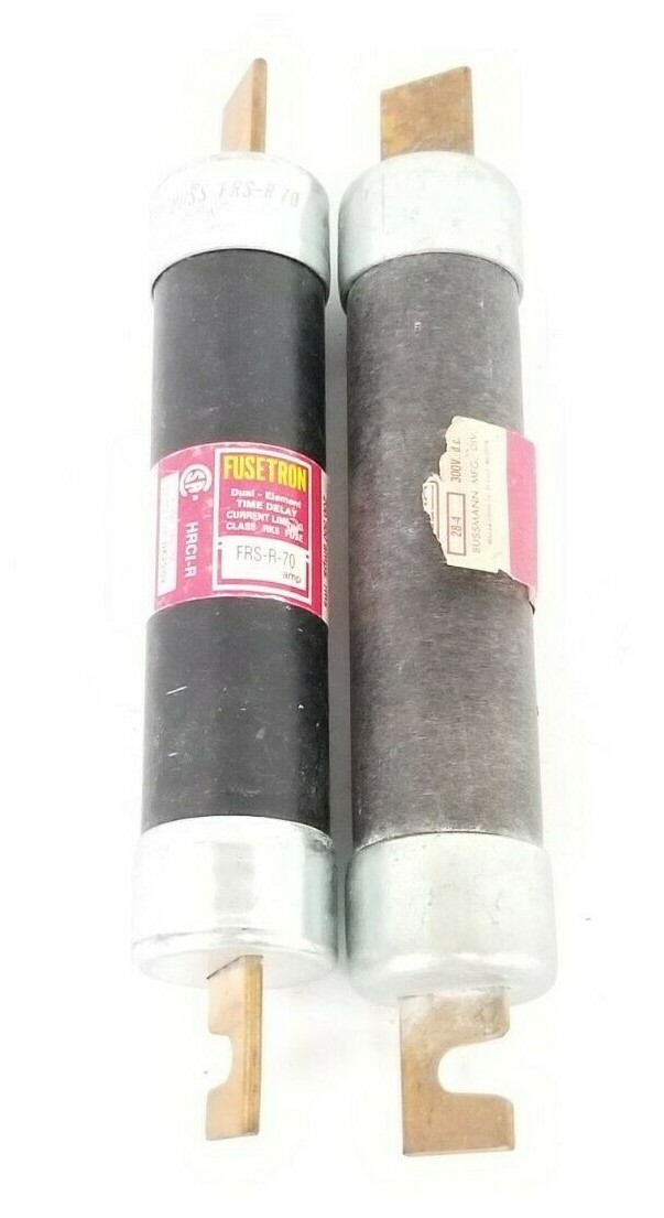Used LOT OF 2 COOPER BUSSMANN FRN-R-70 FUSETRON FUSES FRNR70