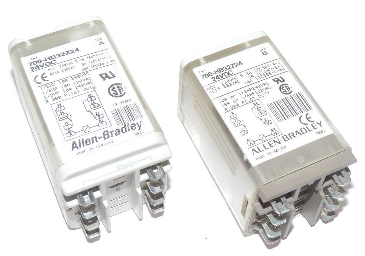 Used LOT OF 2 ALLEN BRADLEY 700-HB32Z24 RELAYS 700HB32Z24, SER. A & B, 1 EACH