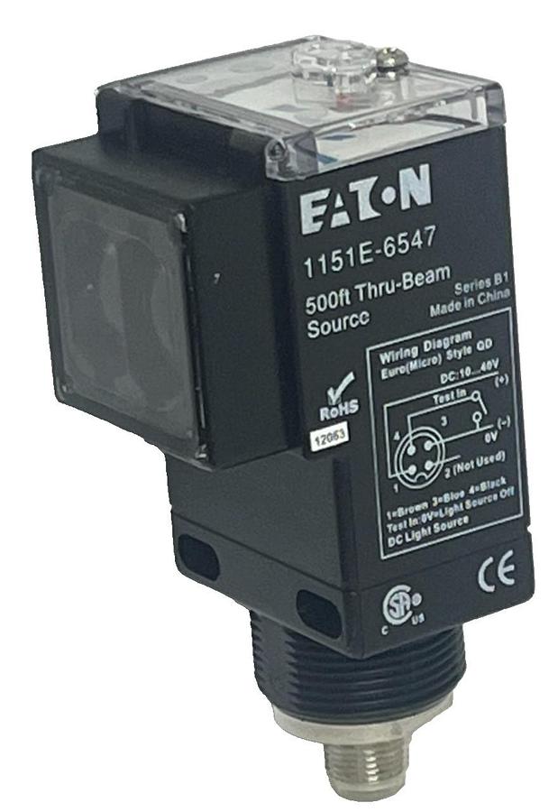EATON 1151E-6547 Ser. B1 Thru-Beam Source Emitter 500ft Range 10-30VDC M12 QD