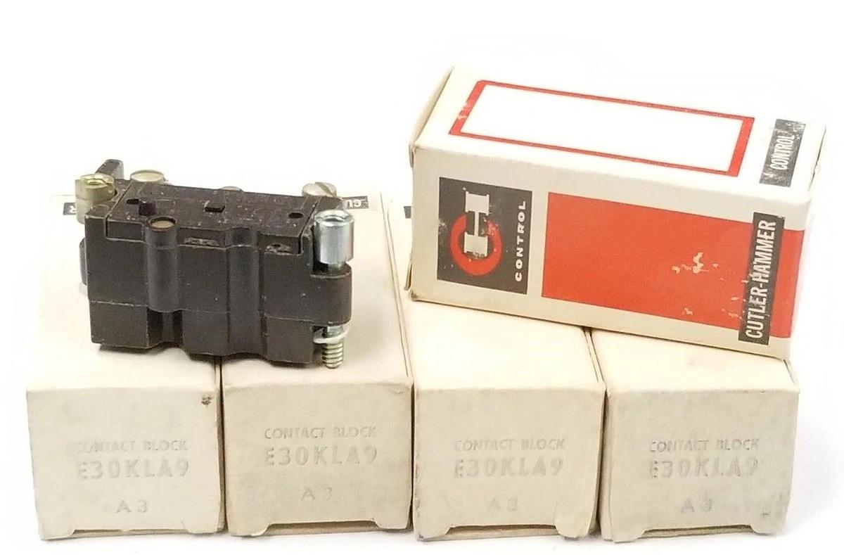 Used LOT OF 5 NIB EATON CUTLER-HAMMER E30KLA9 CONTACT BLOCKS SER. A3