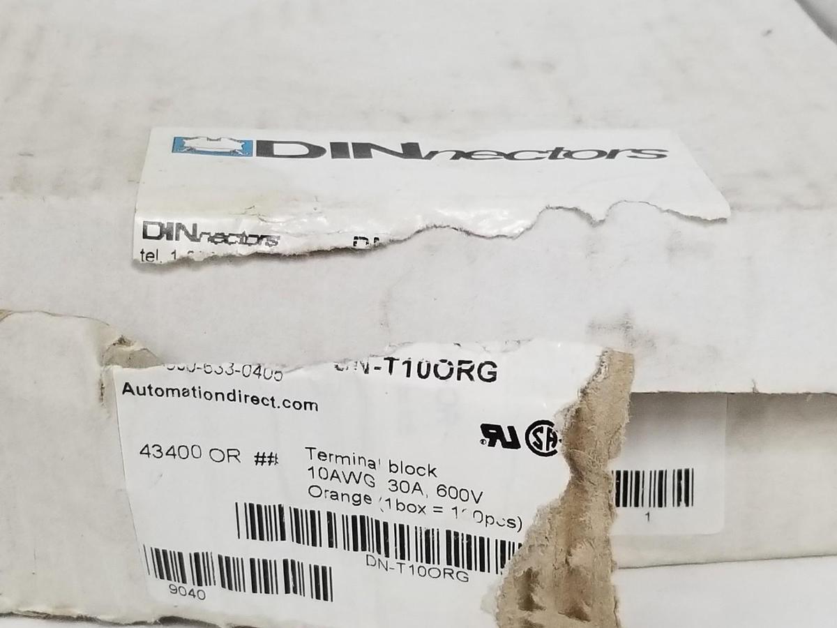 LOT OF 70 NIB DINnectors DN-T10ORG TERMINAL BLOCKS 10AWG 30AMP 600V DNT10ORG