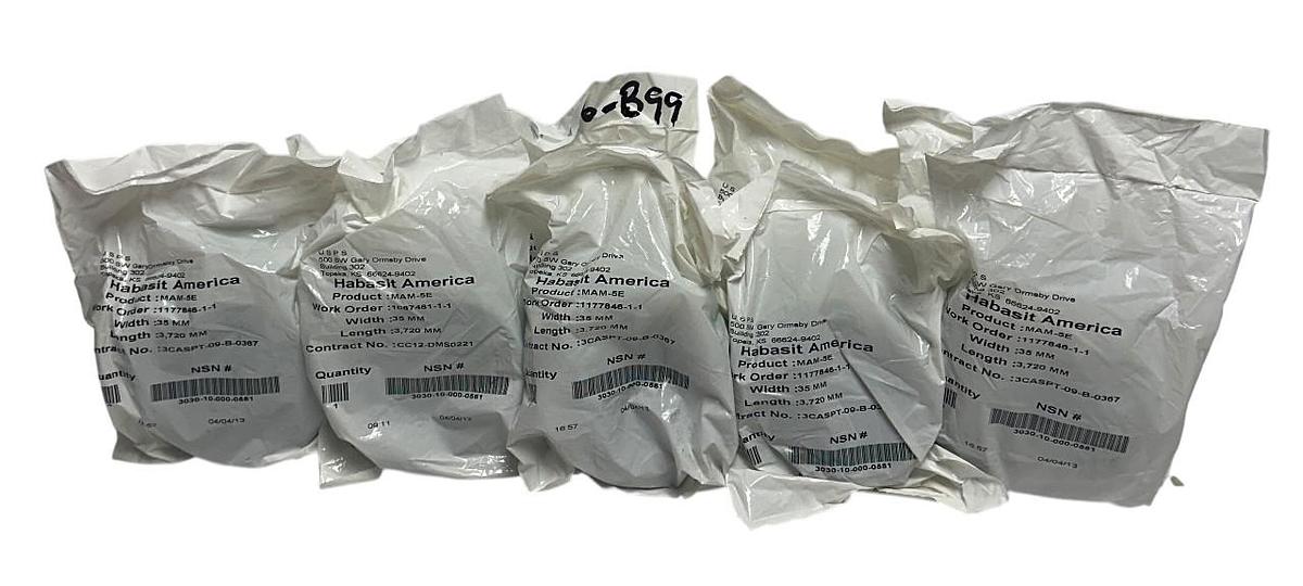 Used 10 HABASIT AMERICA MAM-5E / MAM5E CONVEYOR BELTS W: 35mm L: 3,720mm OEM NSFS