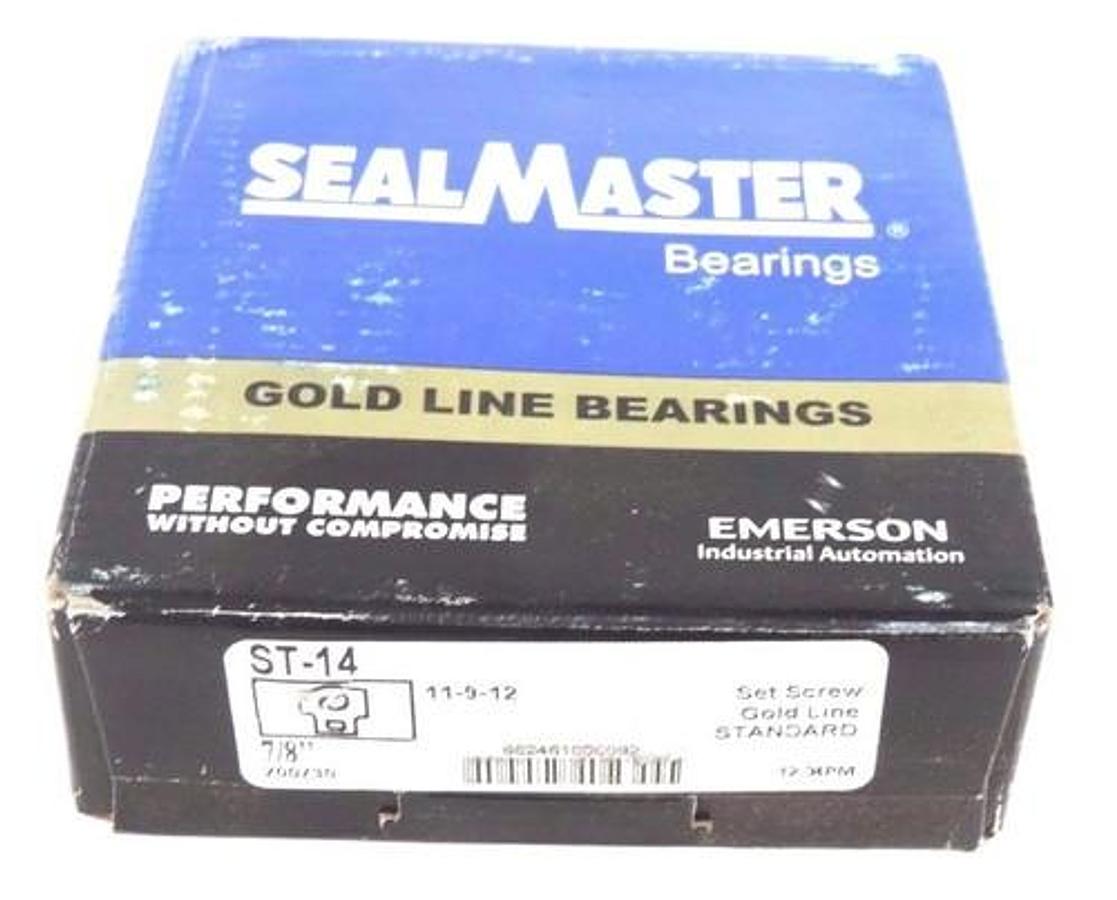 Used NIB SEALMASTER ST-14 GOLD LINE BEARING 7/8'' SET SCREW ST14