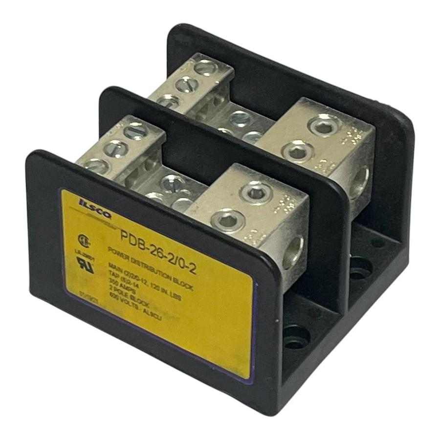 Ilsco PDB-26-2/0-2 Power Distribution Block 600V 175A - NSMP