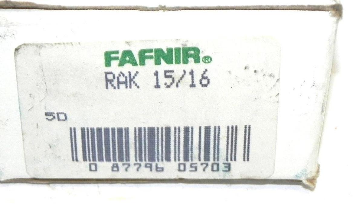 Used NIB FAFNIR RAK 15/16 2 BOLT PILLOW BLOCK RAK1516