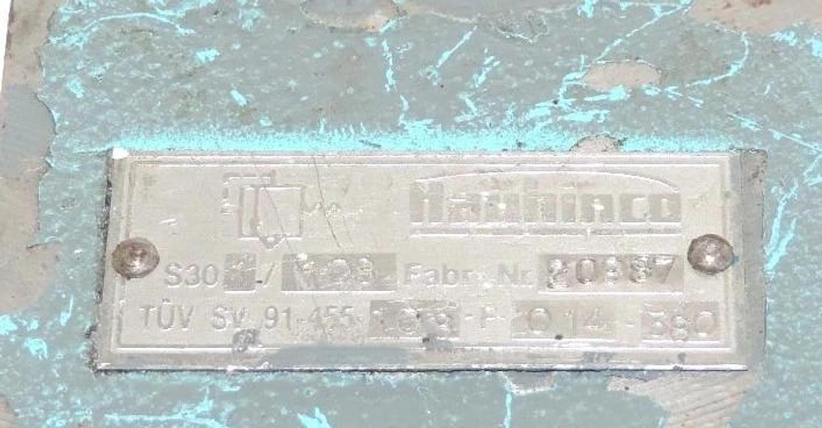 Used HAUHINCO S301/108 HYDRAULIC VALVE FABR NR. 20987, TUV SV 91-455-10.8-F-0.143-80