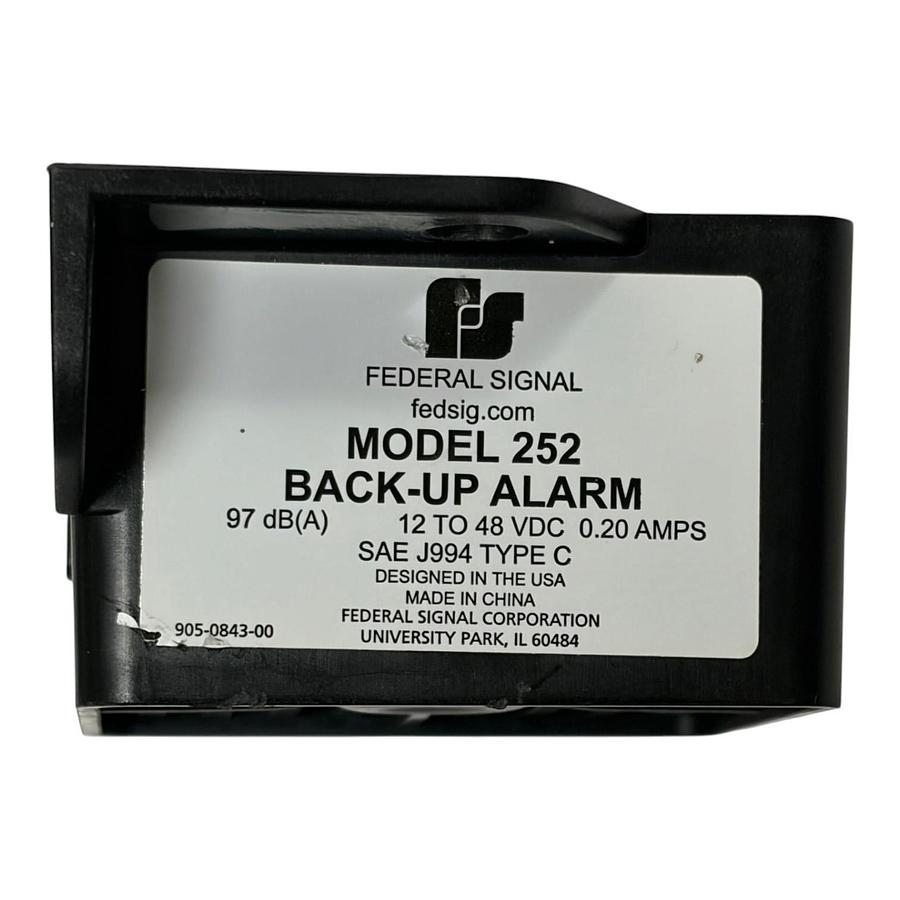 Used Federal Signal 252 Backup Alarm 12-48 VDC 97dB Heavy Duty Reverse Warning