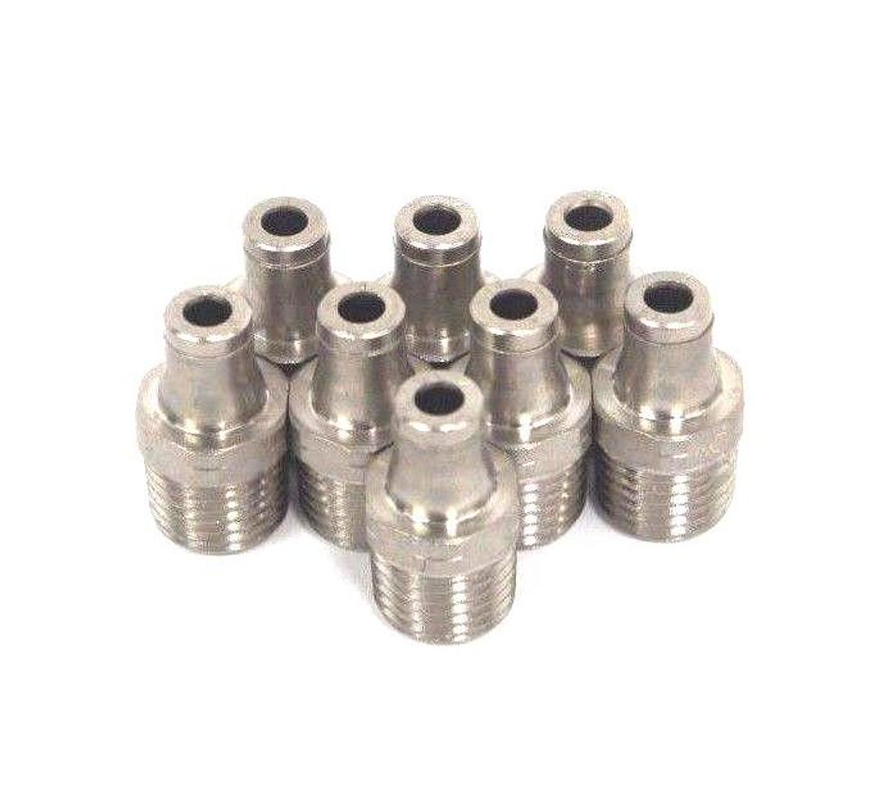 Used LOT OF 8 NEW LEGRIS 3ZNV1 ADAPTER FITTINGS 3/8" NPT X 1/8" TUBE IN