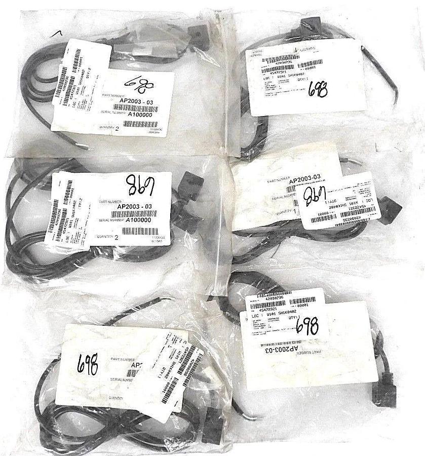 LOT OF 7 NEW ASCO AP2003-03 CONNECTOR, GLAND, FEMALE, 4.5' OF CABLE AP200303
