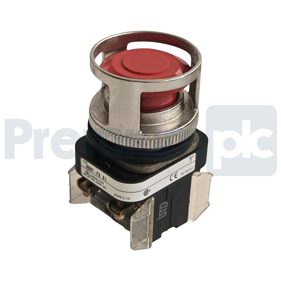 ALLEN BRADLEY 800T-FX6A1 /T 30mm RED 2-POS. PUSH/PULL PB 800TFXA1 w/GUARD NSNP