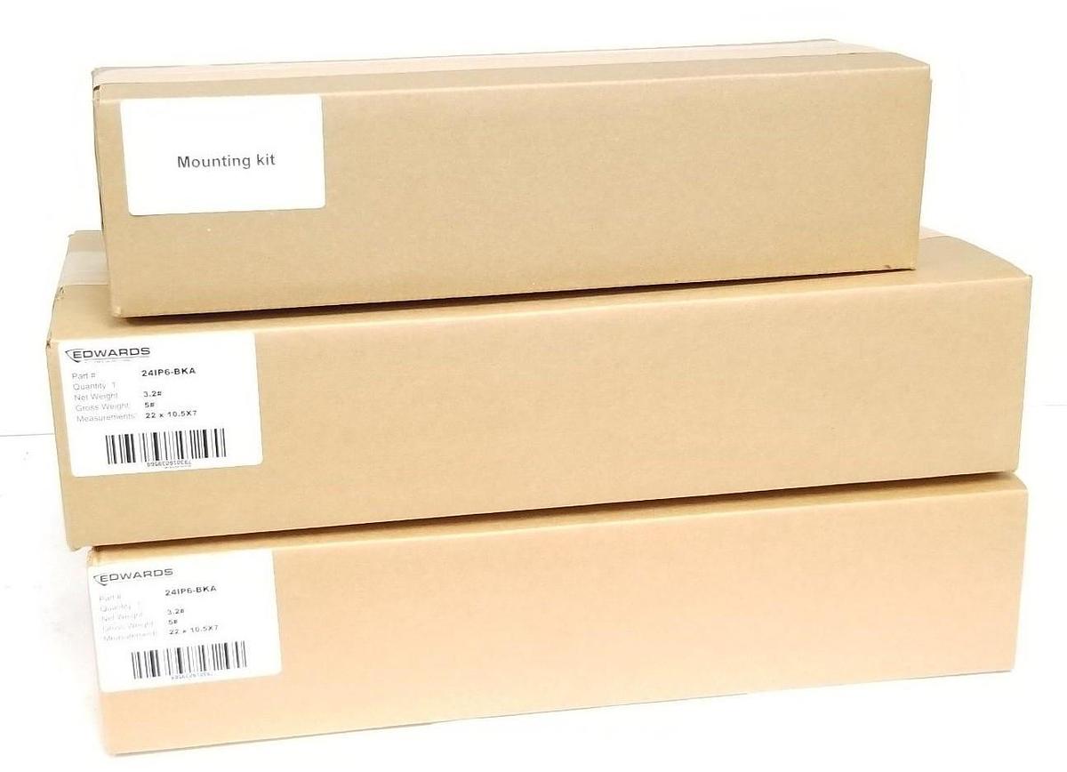 Used NIB EDWARDS 24IP6D-BKA BLACK ALUMINUM DOUBLE SIDED CLOCK 48VDC .4A, 24IP6DBKA