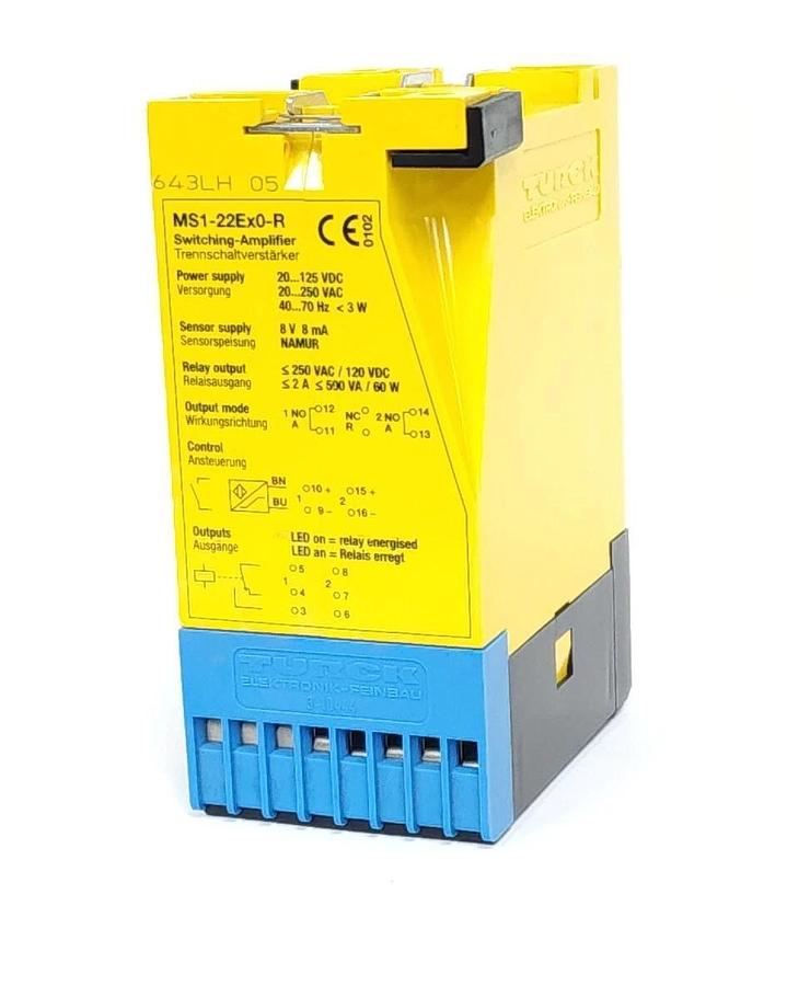 Used TURCK MS1-22EX0-R ISOLATED SWITCHING AMPLIFIER MS1-22EX0-R/20-250VAC/20-125VDC