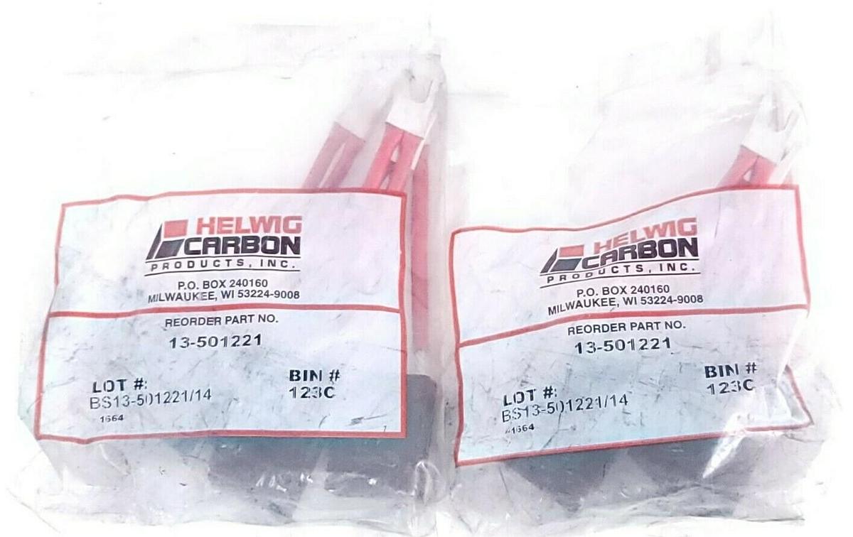 Used LOT OF 8 NEW HELWIG CARBON 13-501221 CARBON BRUSHES 0.5 X 1.25 X 1.562IN. GRADE