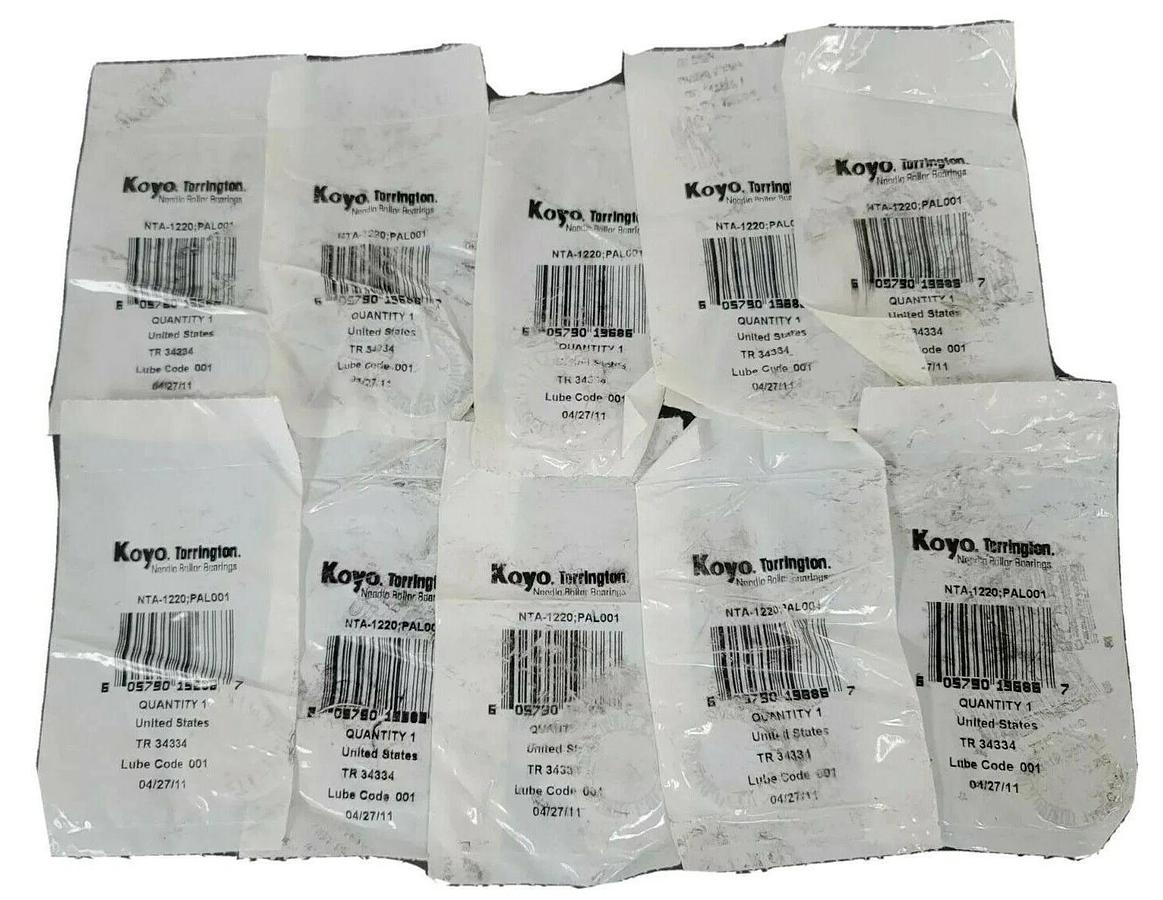 Used LOT OF 10 NEW KOYO TORRINGTON NTA-1220 PAL001 NEEDLE ROLLER THRUST BEARINGS