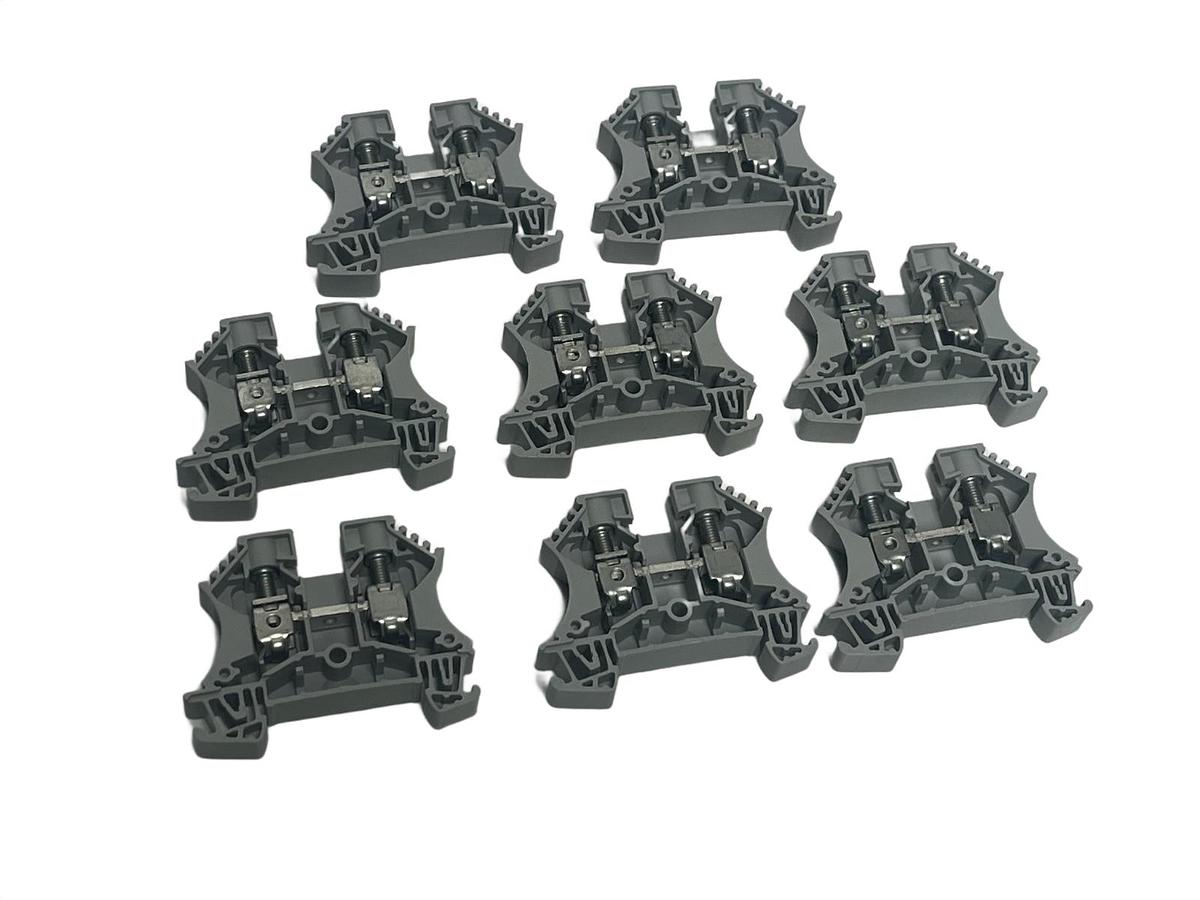 Used Lot of 8 Allen Bradley 1492-J10 Terminal Blocks - Single Level Feed-Through 10mm