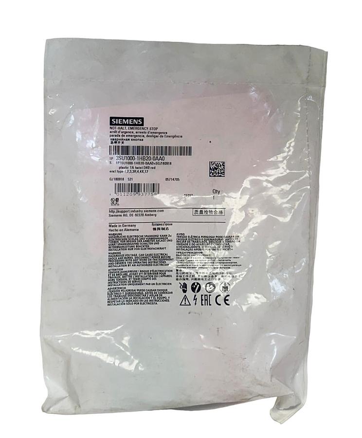 Used SIEMENS 3SU1000-1HB20-0AA0 / 3SU10001HB200AA0 NOT-HALT EMERGENCY STOP NSMP