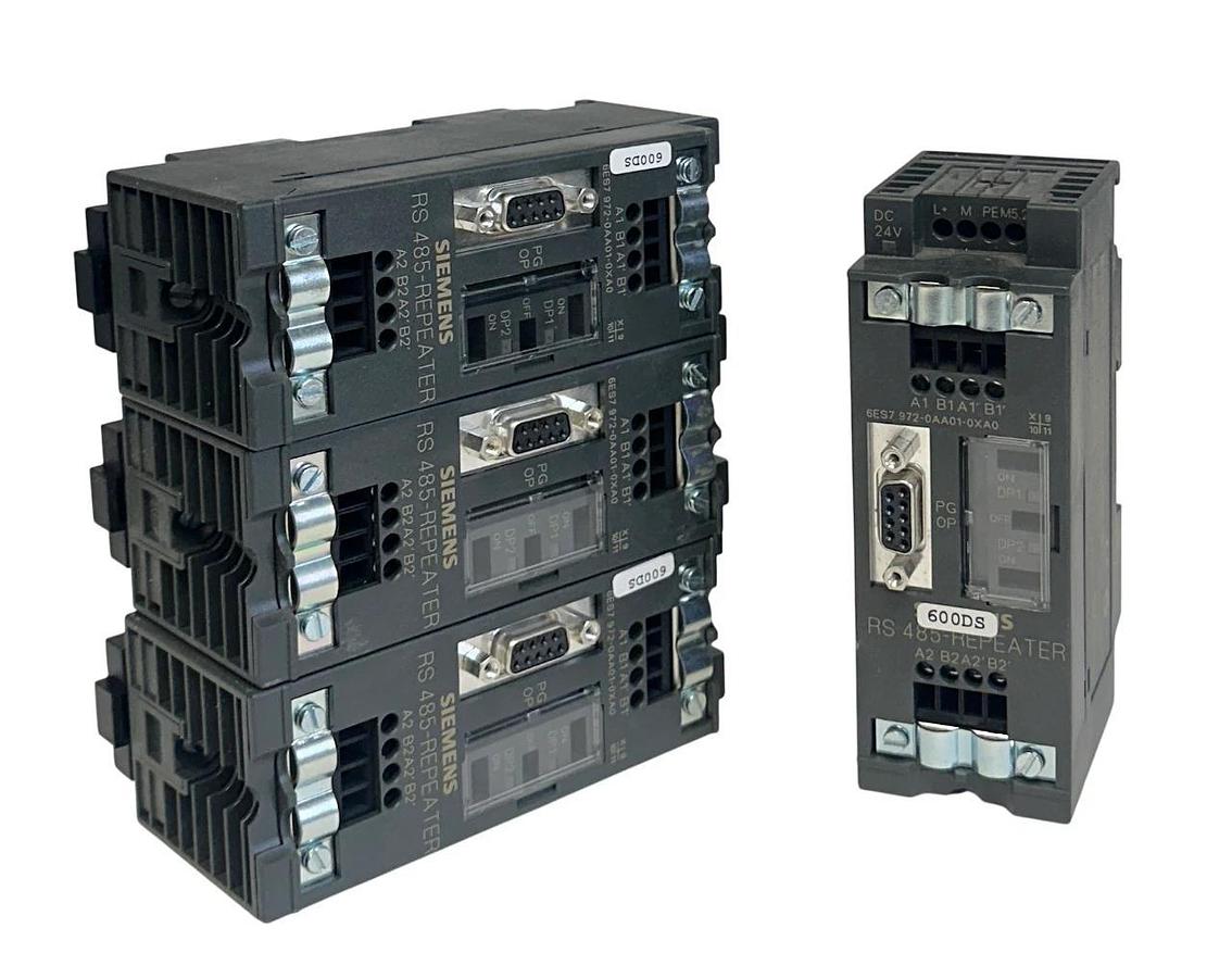 Used 4 SIEMENS 6ES7 972-0AA01-0XA0 / 6ES79720AA010XA0 RS-485 REPEATER MODULES USNP