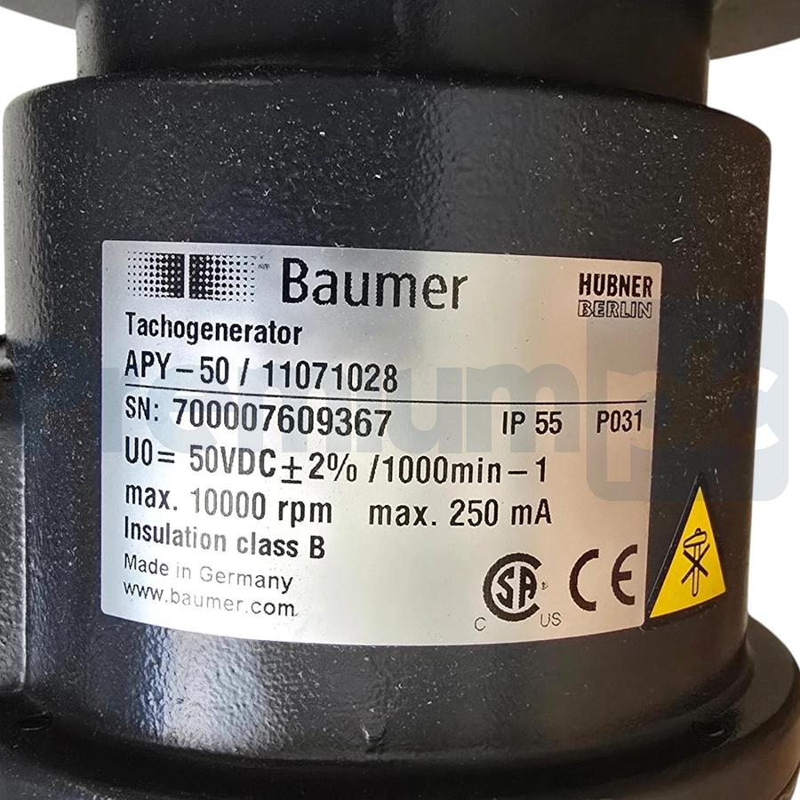 Baumer APY50 | APY-50 DC Tachogenerator PY Flange 50V/1000 RPM 11071028 NSMP