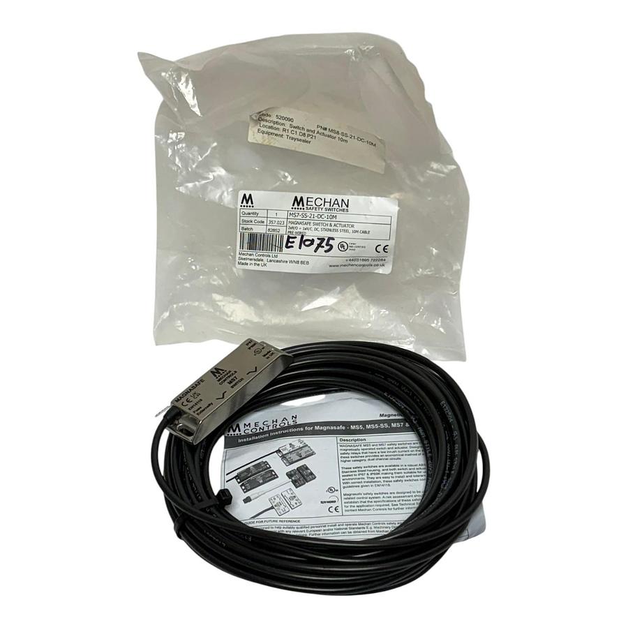 Mechan Controls MS7-SS-21-DC-10M Safety Switch 357.023 Open Box Missing Actuator