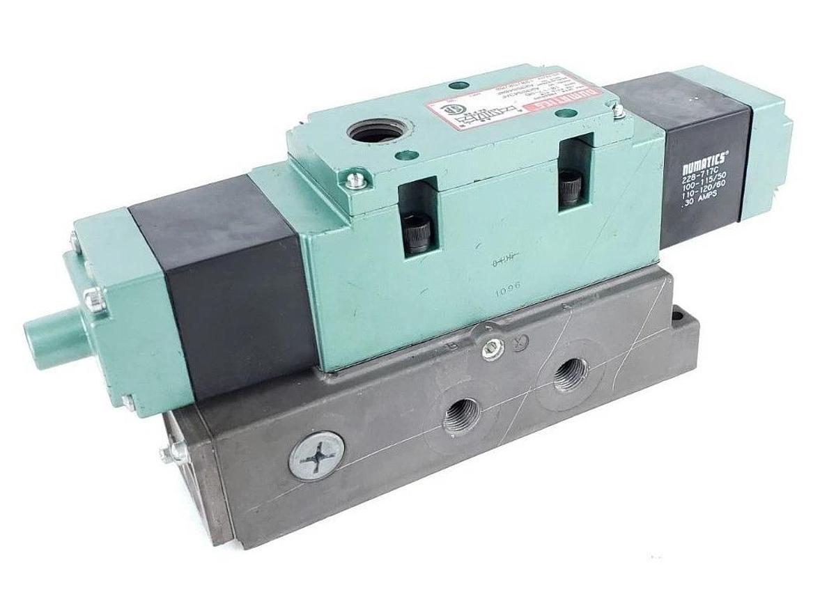 Used NUMATICS A23SS43AF SOLENOID VALVE A23SS400F W/ (2) 228-717C COILS 110-120/60