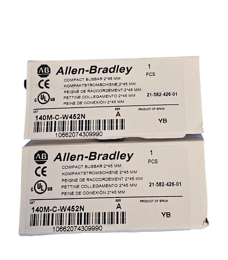 Used LOT OF 2 NIB ALLEN BRADLEY 140M-C-W452N COMPACT BUSBARS SER. A