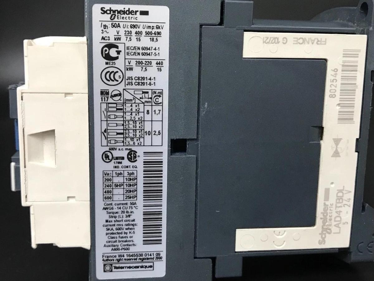 Used SCHNEIDER LC1D32BL NON-REVERSING CONTACTOR 24VDC TESYS 036183